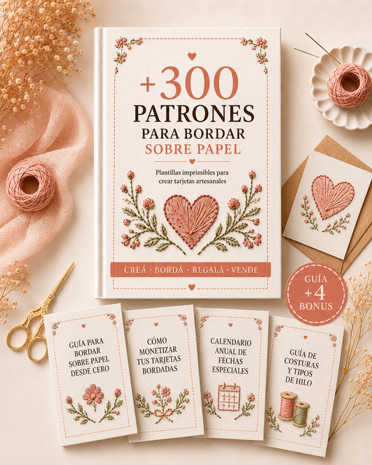PACK +300 PATRONES PARA BORDEAR PAPEL + 4 GUIAS